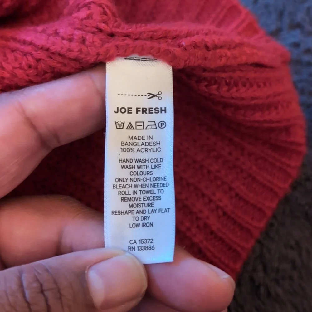 Joe Fresh| NWT Red Long Sleeve Mock Neck Midi Knit Sweater Dress - Picture 11 of 13